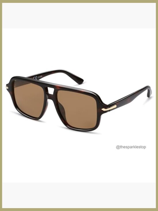 Retro Square Vintage Aviator Sunglasses for Women Men UV400 Protection